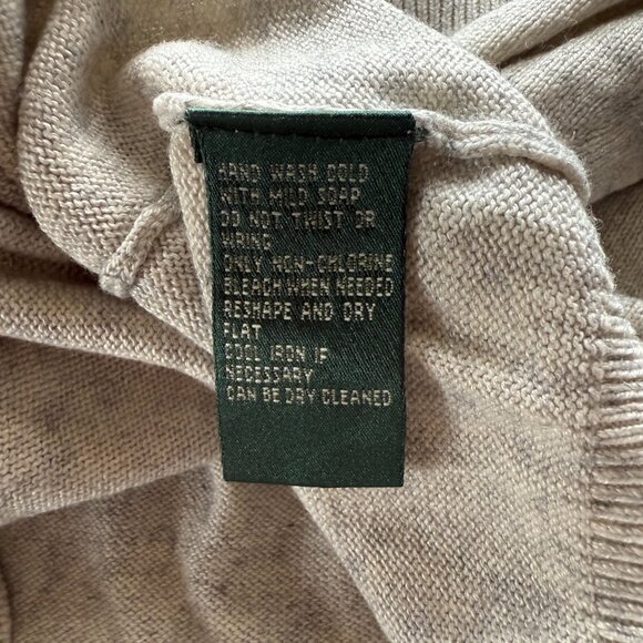 Lauren Ralph Lauren linen color long sleeve pullover turtleneck sweater - Picture 7 of 7